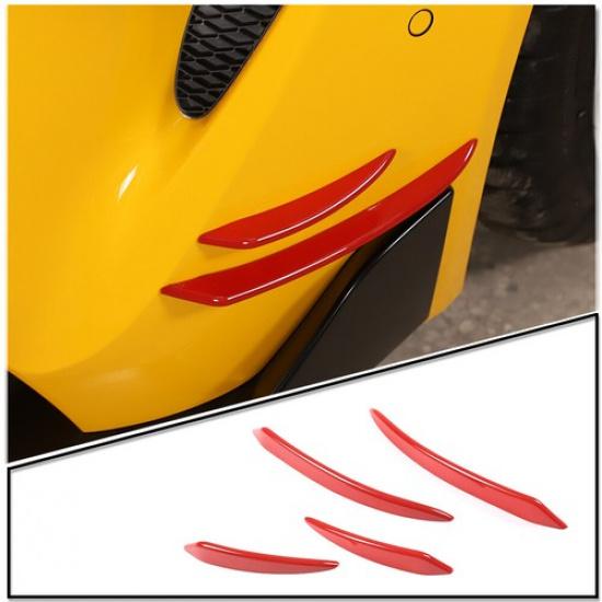 4x Red Front Bumper Canards Diffuser Lip Splitter F For Toyota Supra 19-21