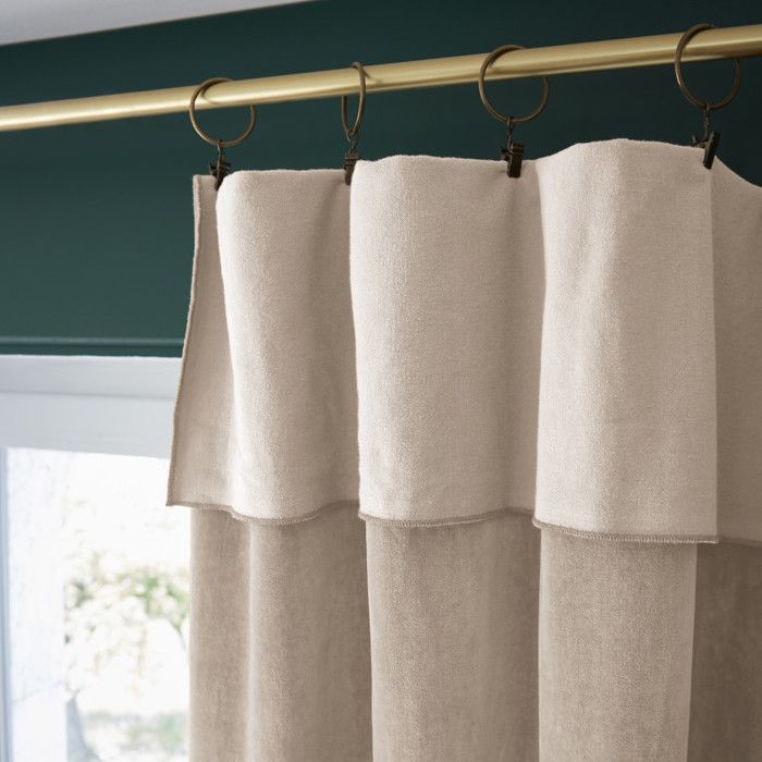 Rideau ajustable + 8 anneaux pince "César" 140 x 270 cm Velours de Coton - César Pampa