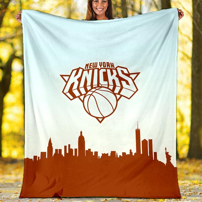 1 Stück New York Knicks Thema Decke - Digitaldruck, Polyester, Gemütlich für alle Jahreszeiten, Perfekt für draußen und Reisen