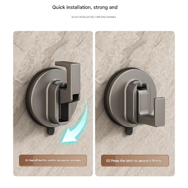 Vacuum Wall Hook With Strong Adhesive No Residues Removable Space Aluminum Towel Hanger For Bathroom Bedroom Door