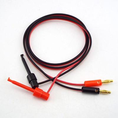 1 Pair 1M 4mm Banana Plug To Electric Hook Clip Test Lead Cable Gold Plated For Multimeter Wire Connector