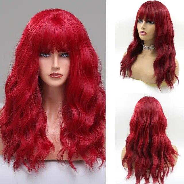 Μακριές καφέ Ombre συνθετικές περούκες για γυναίκες Φυσικά μαλλιά κυματιστές περούκες μεσαίου μέρους Γυναικεία περούκα Cosplay ανθεκτικές στη θερμότητα περούκες από ίνες