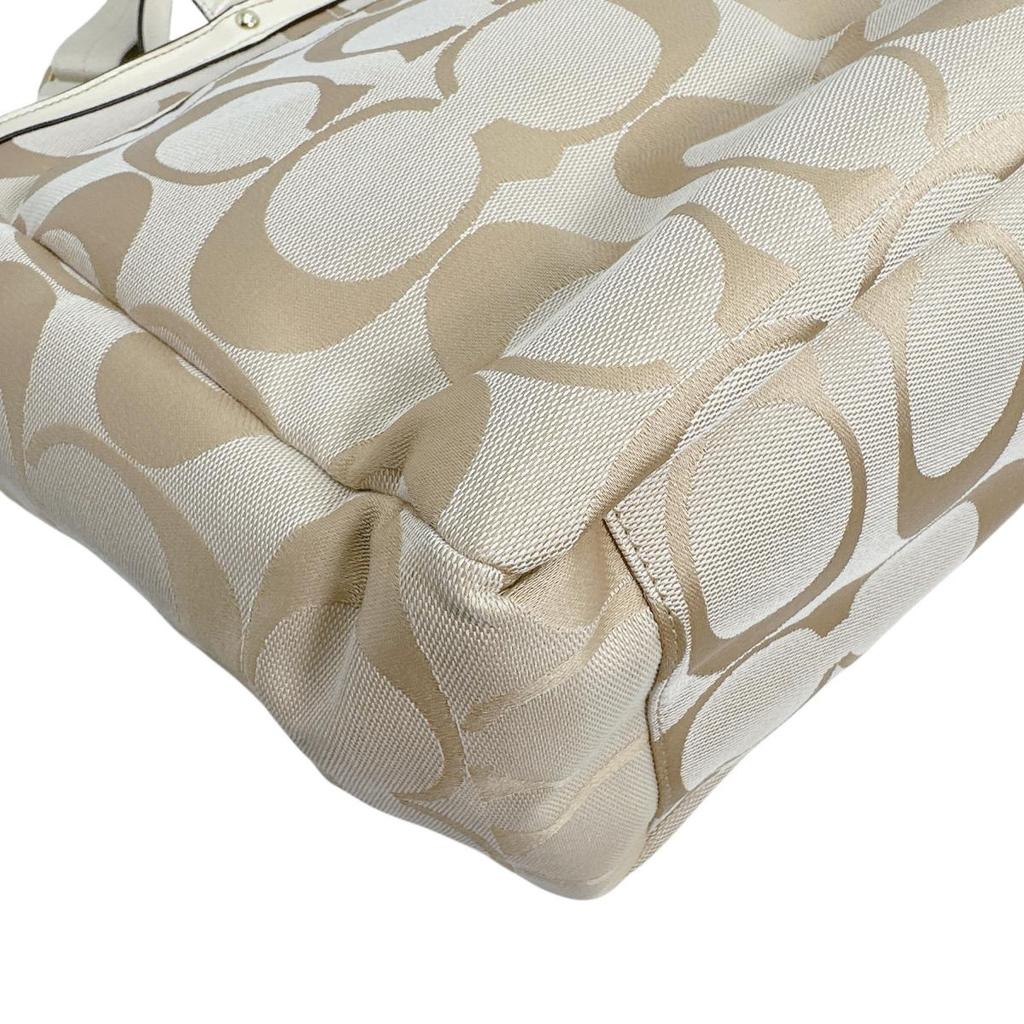 COACH 2WAY bag Mothers Handbag canvas beige Women A1381-F21865 Used