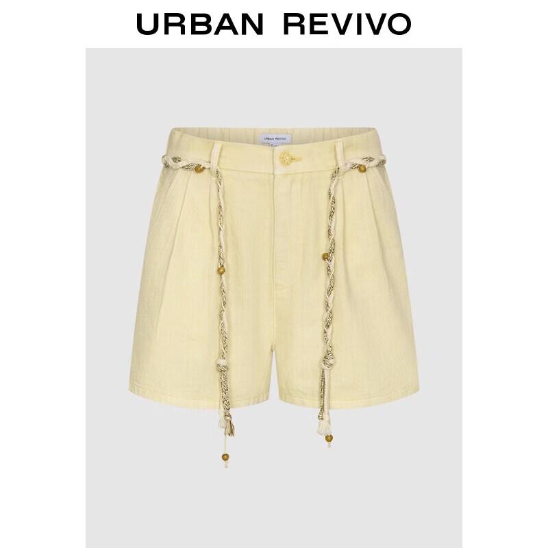 UR2026 Women s Classic Denim Shorts with Braided Belt 30