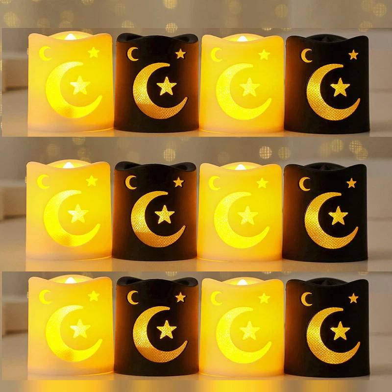 Ramadan Decoration LED Lantern Light Eid Mubarak Moon Star Glowing Light Islamic Muslim Al Adha Gift Home Decor