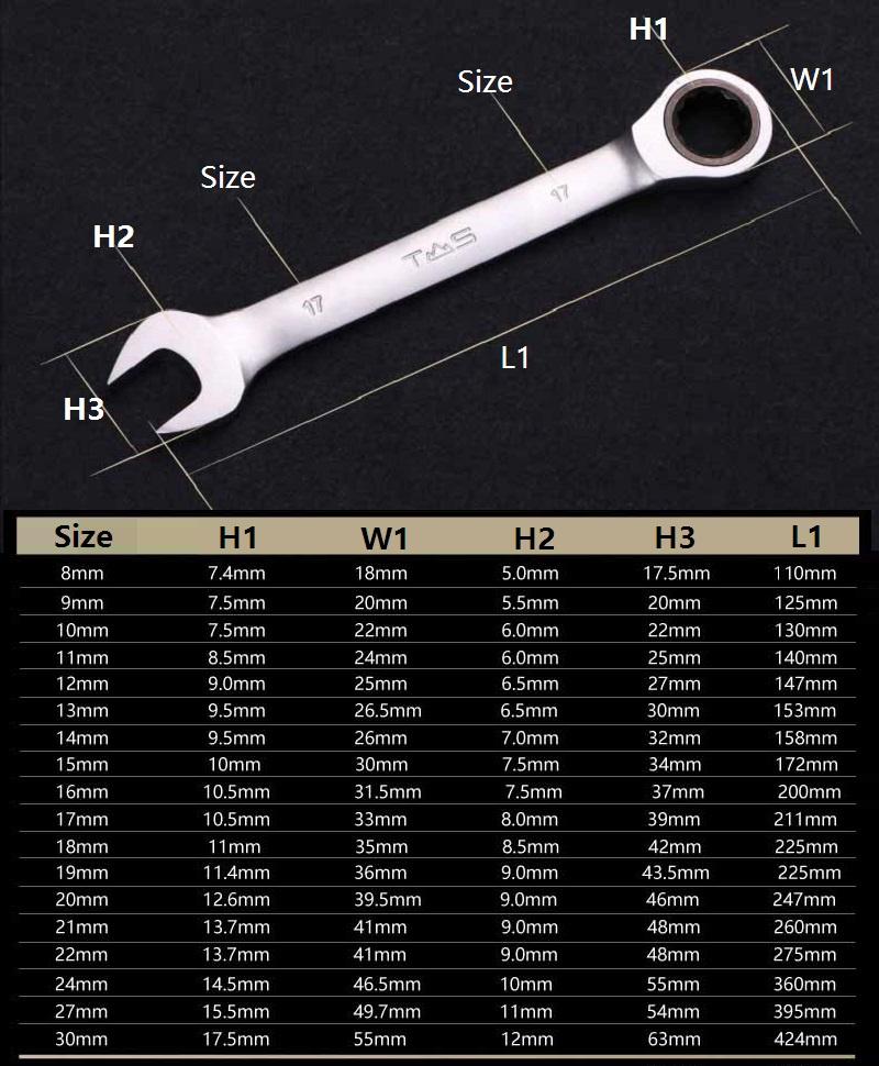 Wrench 8mm32mm Repairment Ratchet Open Fixed Head Ratchet Tool Spanner
