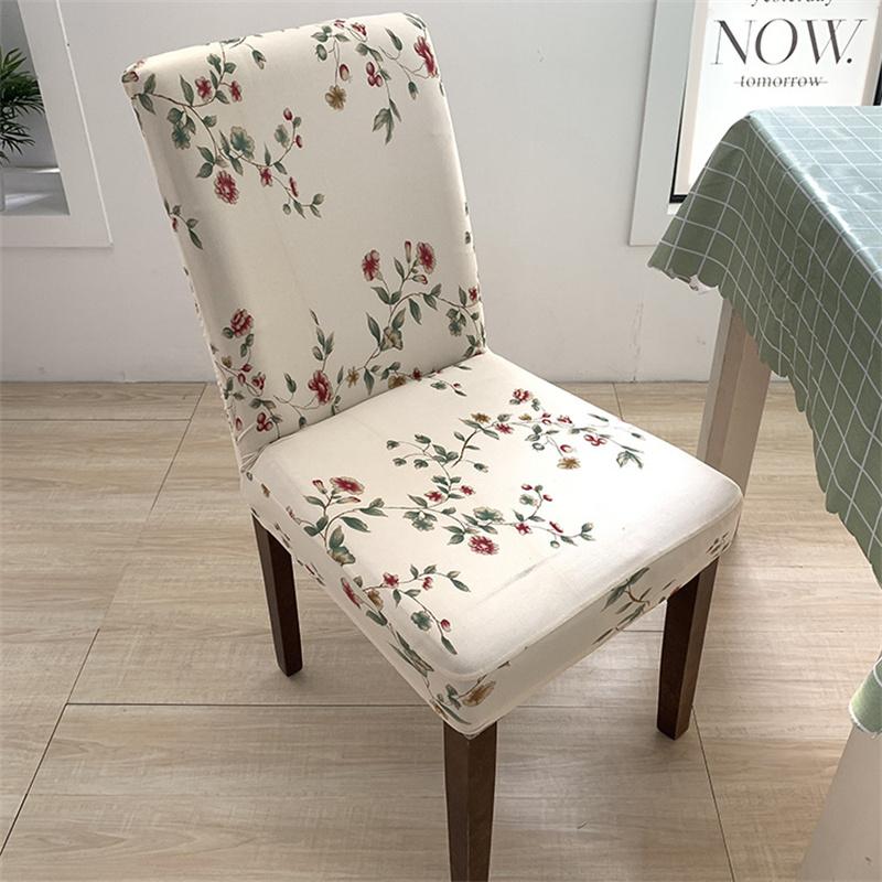 Simple Printed One Piece Elastic Chair Cover for Home Office Dinner Room  Dustproof Chair Seat Cover Home Chair Slipcover Case