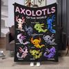8 Sizes Cute Axolotl Printed Blanket Warm Soft and Comfortable Home Travel Blanket Sofa Bedding Cover Blanket Kids Gamer Gift