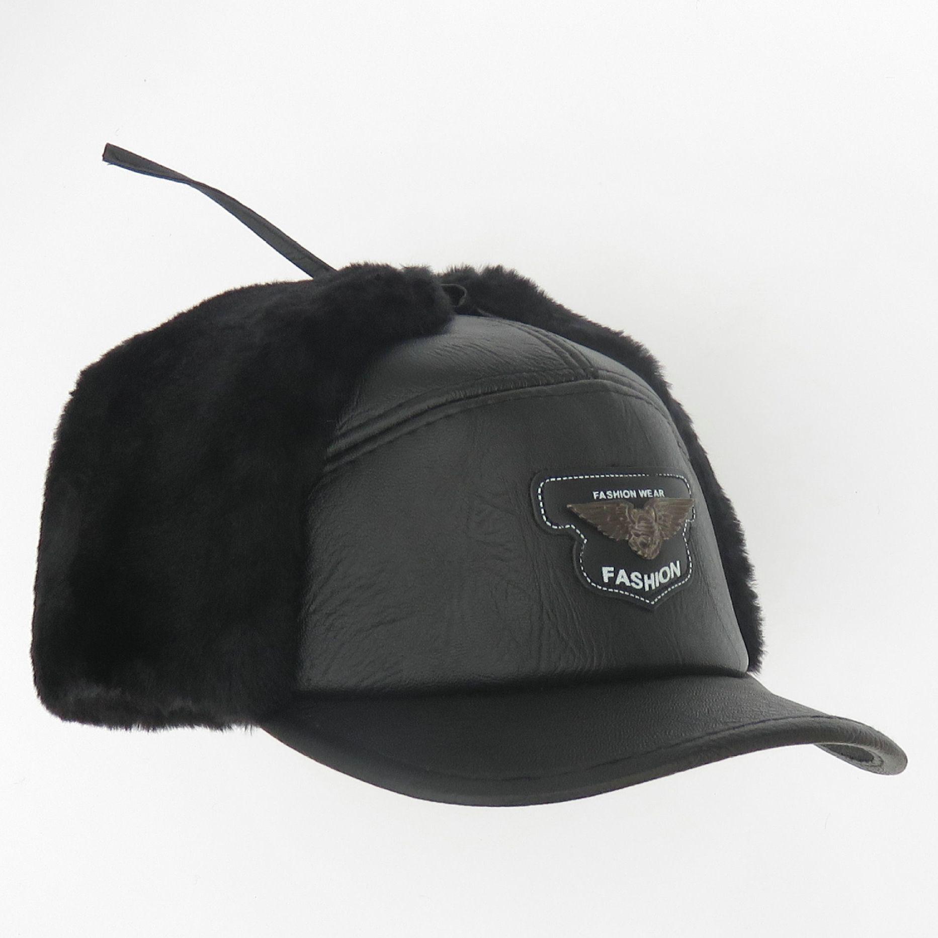 

«Зимняя теплая бархатная шапка с защитой ушей для мужчин среднего и пожилого возраста» L (58-60cm)