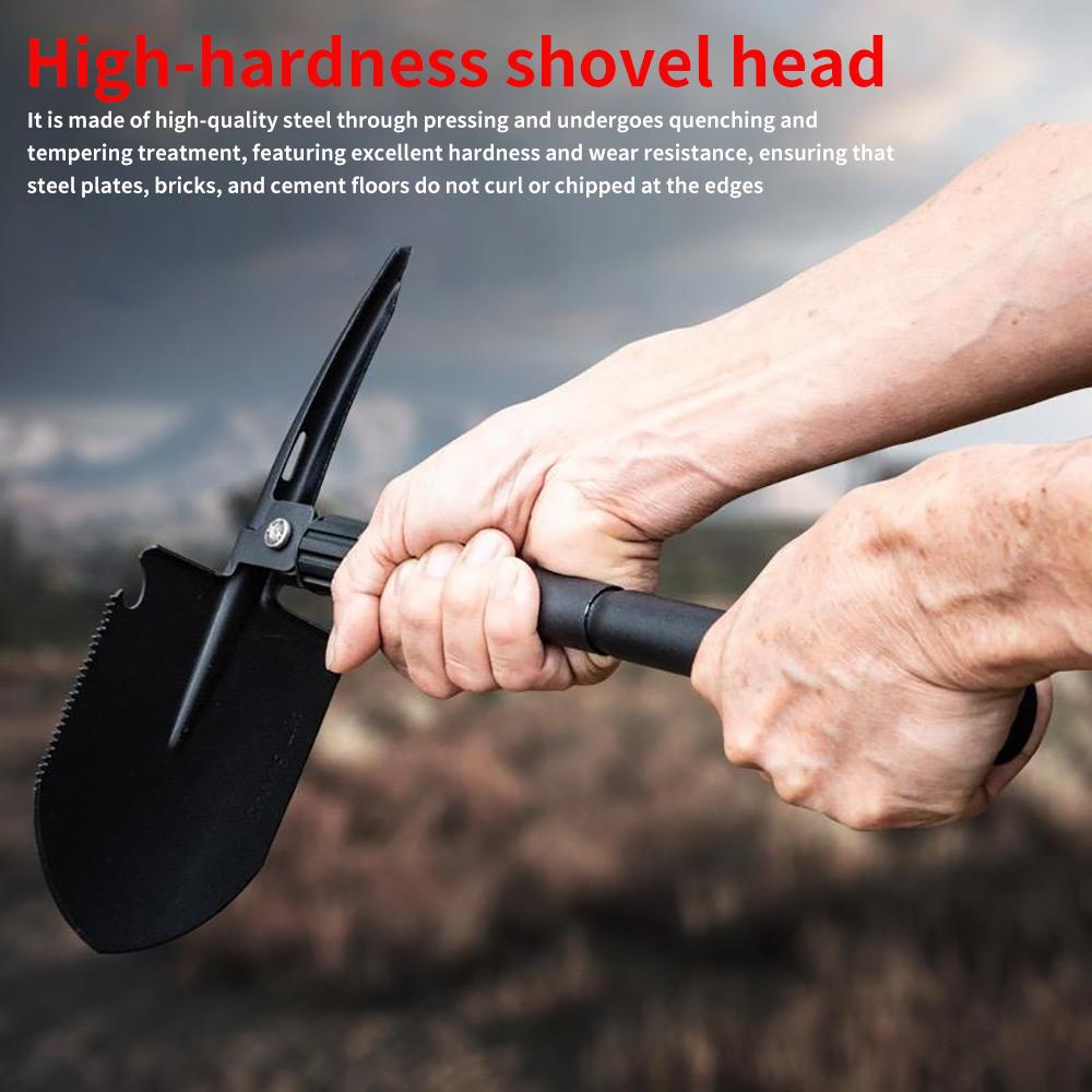 Multifunctional Garden Shovel, 3-in-1 Folding Military Shovel for Camping, Fishing, Survival