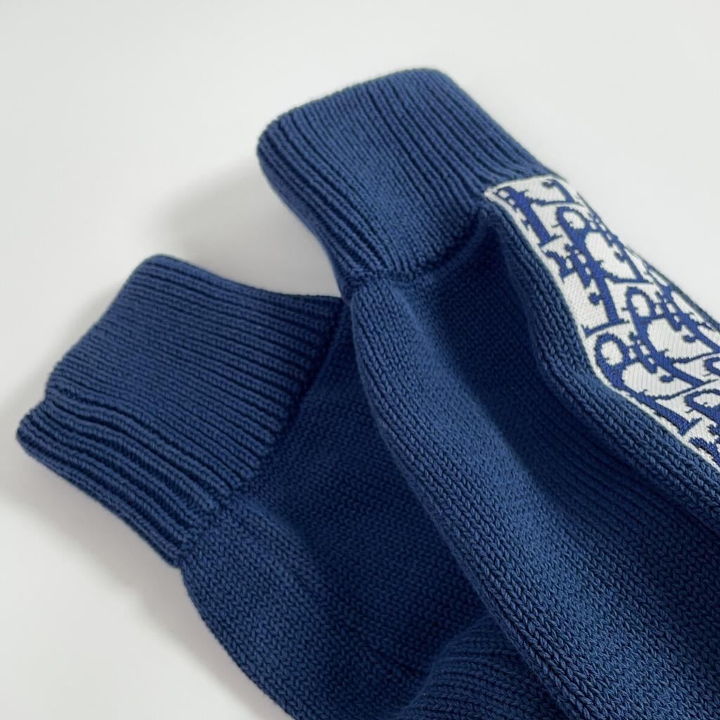 Dior [Domestic Regular] 943M672AT072 Oblique Line Crew Neck Knit Sweater/ Tops XS NavyUsed