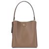 Charlie 21 Metall-Logo Leder Eimer Tasche Damen Taschen Dunkelbraun 89102-IMV2R