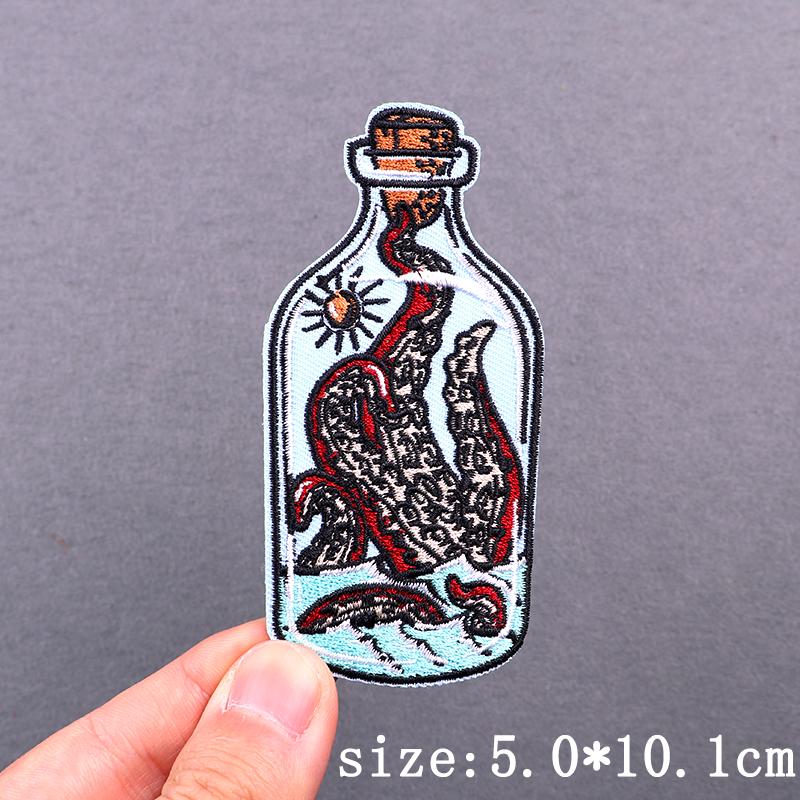 Hip Hop Punk Embroidery Patches For Clothing Thermoadhesive Patch Iron On Patches On Clothes Tarot Cards Skull Patch For Clothes