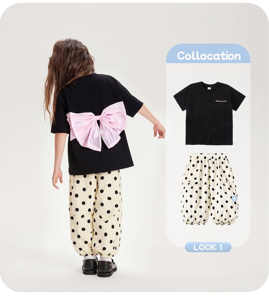 Kay Baby Girl Polka Dot Cotton Culottes - Summer 2025 Mosquito-Proof, Lightweight Thin Pants for Girls