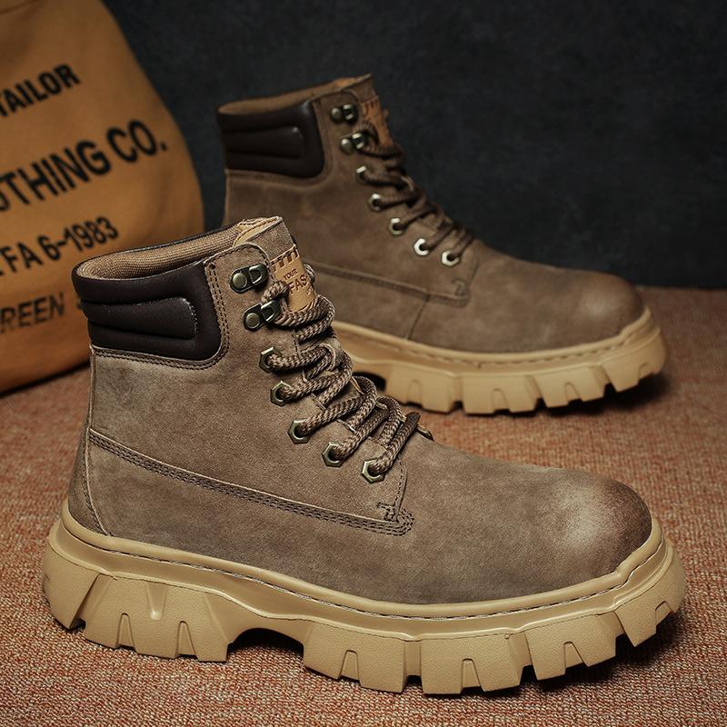 

2024 Douyin live broadcast hot-selling autumn new thick-bottomed leisure outdoor mountaineering warm classic tooling Martin boots 45 хакі
