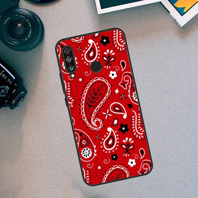Red Bandana Paisley Funda For Huawei Nova Y70 Y90 Y91 Y60 Y61 9 10 SE 11i 8i 7i 3i 5T P40 P30 Lite P60 Pro Case