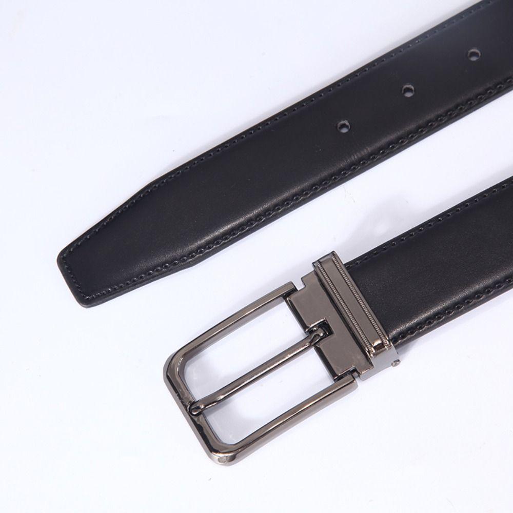 Double Sided Men Leather Belt Retro Male Belt Versatile Pin Buckle Belt Mens Accessories
