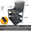 Three-Tier Hand Push Tool Cart for Auto Repair and Maintenance, Multi-functional Mobile Parts Storage Shelf