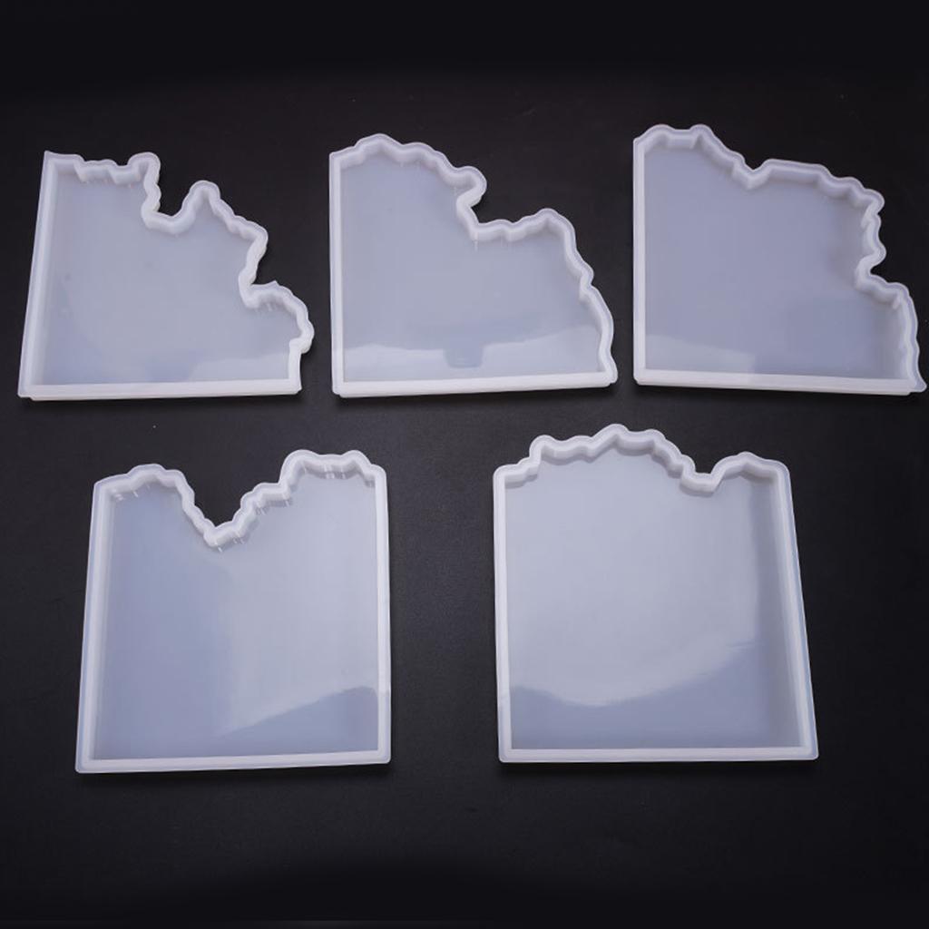 Crystal Epoxy Resin Mold Irregular Coaster Casting Silicone Mould Handmade DIY Crafts Decorations Making Tool