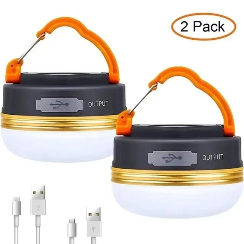 USB Rechargeable Portable Camping Tent Light 3 Modes Waterproof Outdoor Tent Lamp Lightweight Night Hanging Hook Emergency Lamps