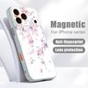 Colorful Floral Pattern Case For iPhone 17 Pro Max Hybrid TPU+PC Magnetic For Magsafe Matte Cover For iPhone 16 Pro Max 15 14 13