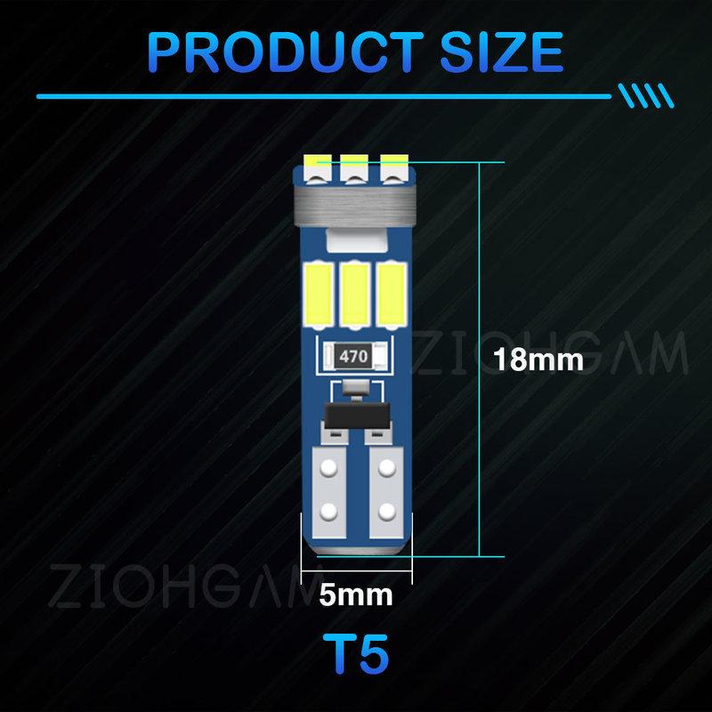 

ZIOHGAM 8PCS Non Polar Led T5 Bulb 9SMD 3014 W3W Dashboard Plate Panel Meter Warning Indicator Signal Lamp Car Instrument Light T5