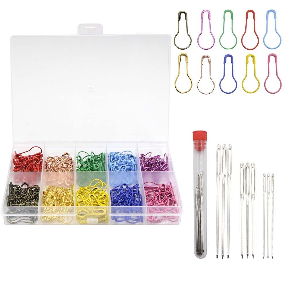 300Pcs Metal Gourd Pin With 9 Sewing Needles Gourd Pear Shape Pin  DIY Handcraft