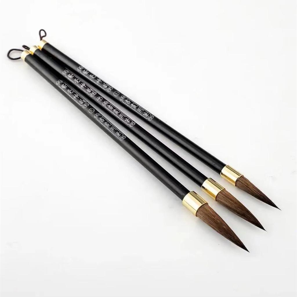Grey Tail Divine Charm: Professional Brush Set - Mixed Wolf, Sheep & Pure Wolf Hair for Regular Script Practice