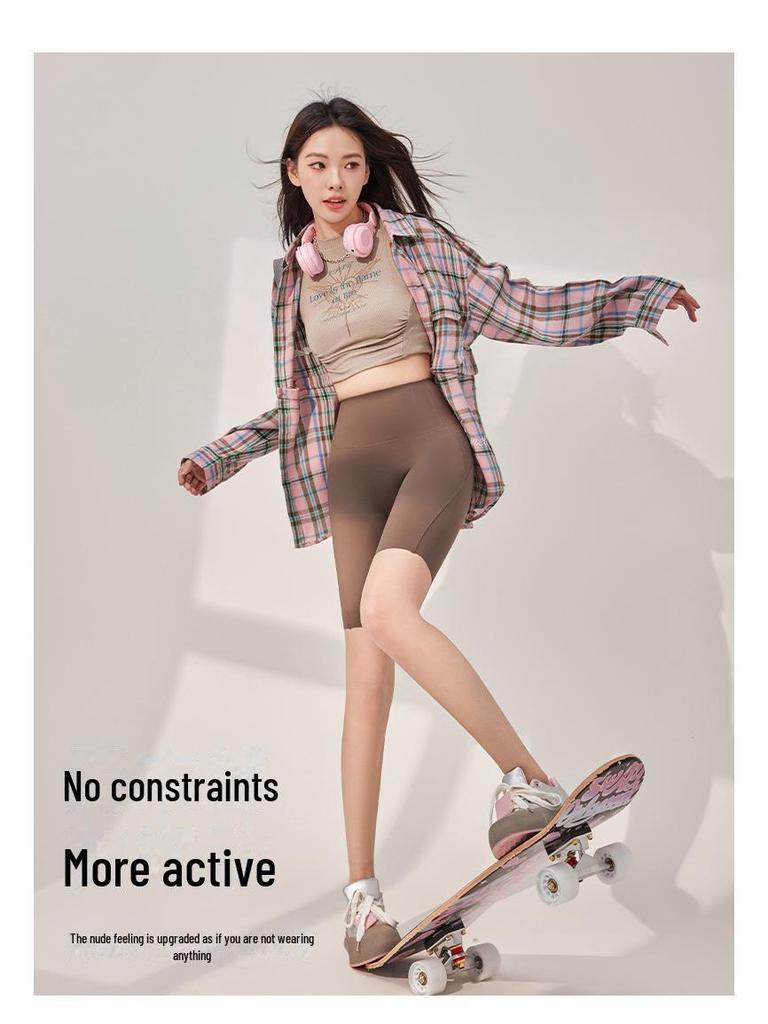 Lulu Women's High Waist Shark Yoga Shorts - Thin, Summer Sports Cycling Pants