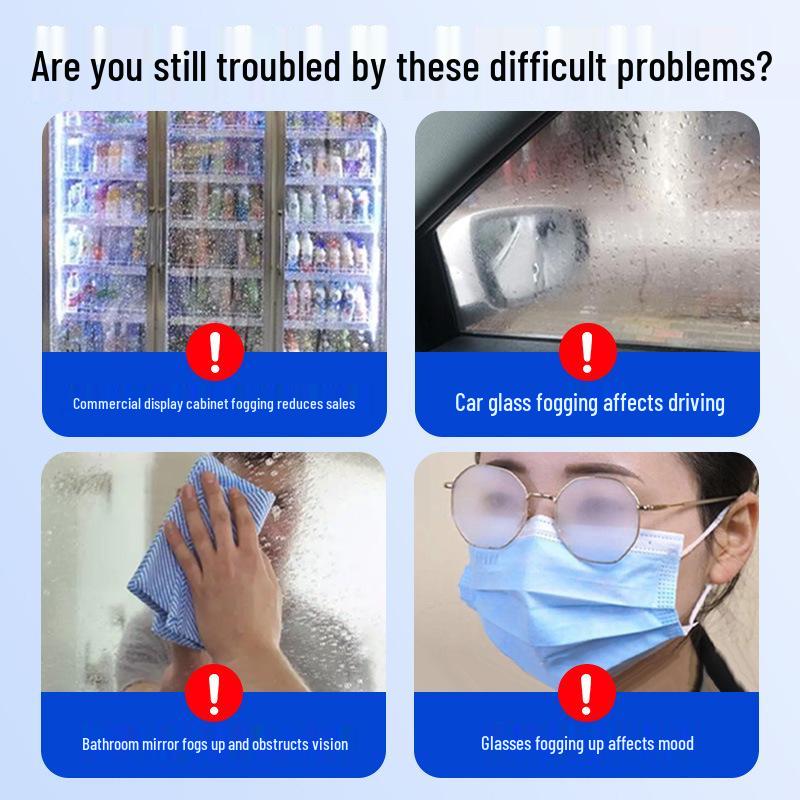 Long-Lasting Anti-Fog Freezer Glass Defogger - No-Wipe Solution for Clear Display Cabinets & Refrigerators