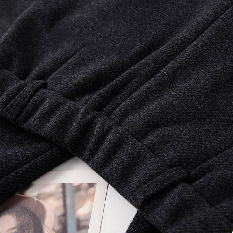 Pants for Women Plus Size Thickened Stretchy Elastic High Waist Long Trousers Solid Colour Fleece Casual Wide Leg Pants