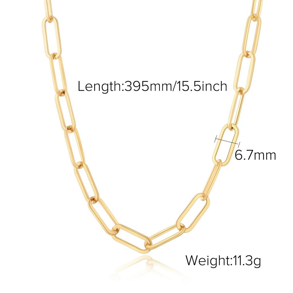 Youthway Stainless Steel Metallic Chain Necklace Basic Style Autumn And Winter Matching Waterproof Jewelry