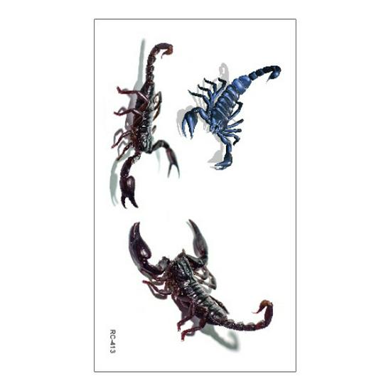 Ruikalong Scary Halloween Waterproof Tattoo Stickers - Scorpion & Spider Designs