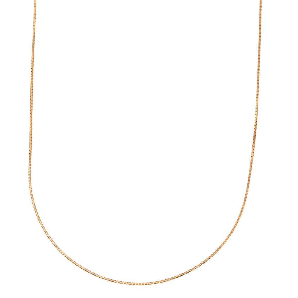 Pink Gold 18K Venetian 45cm [Fairy Carret] Necklace, Gold, Chain, (Heart-Shaped Adjuster, 0.7mm Width, Approx. 1.7g)