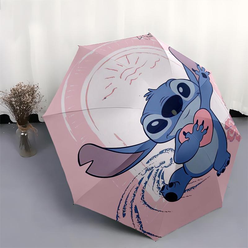 Disney Stitch,Aloha Automatic Opening and Closing Umbrella Suitable for all occasion and business umbrella, unisex portable tri fold small