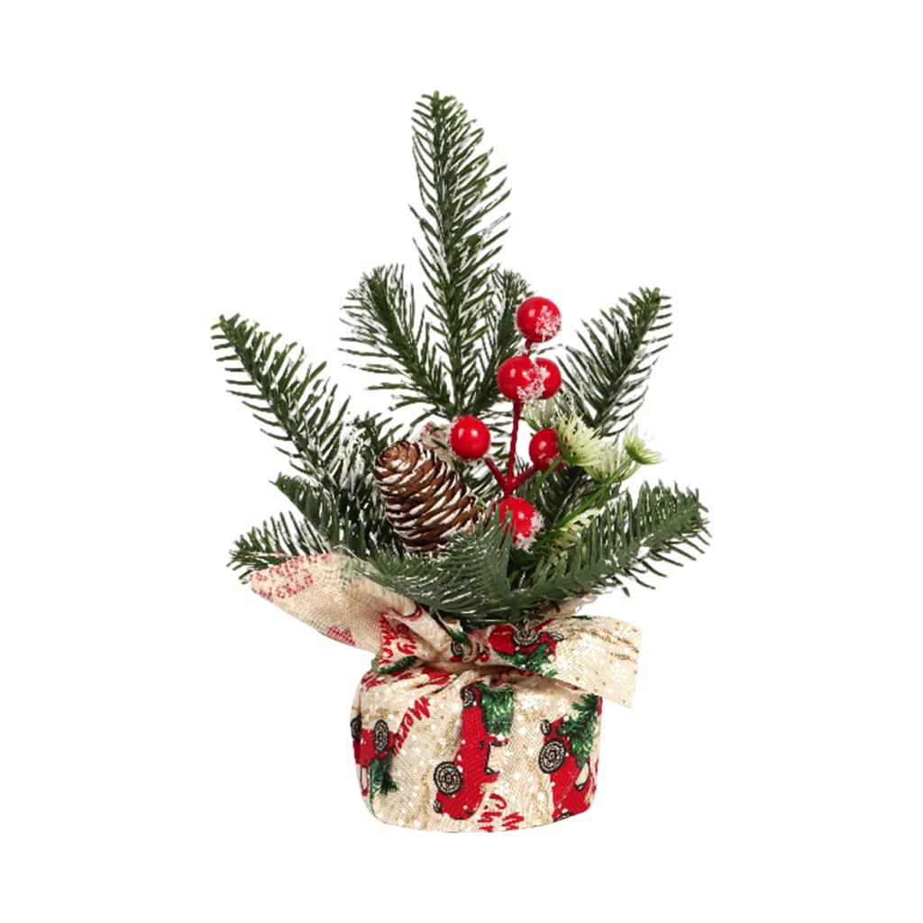 Christmas Flower Arrangement Ornaments, Wooden Barrels, Small Christmas Trees, Finished Desktop Ornaments, Holiday Gifts, Christmas Decorations