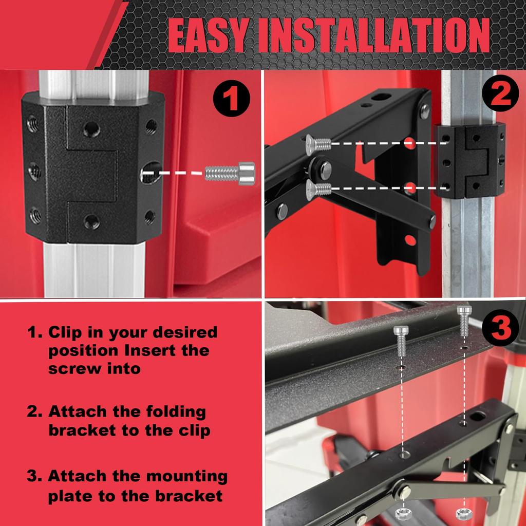 Folding Packout Mount Compatible with Milwaukee Packout Side Storage for Your Packout Toolbox. System.