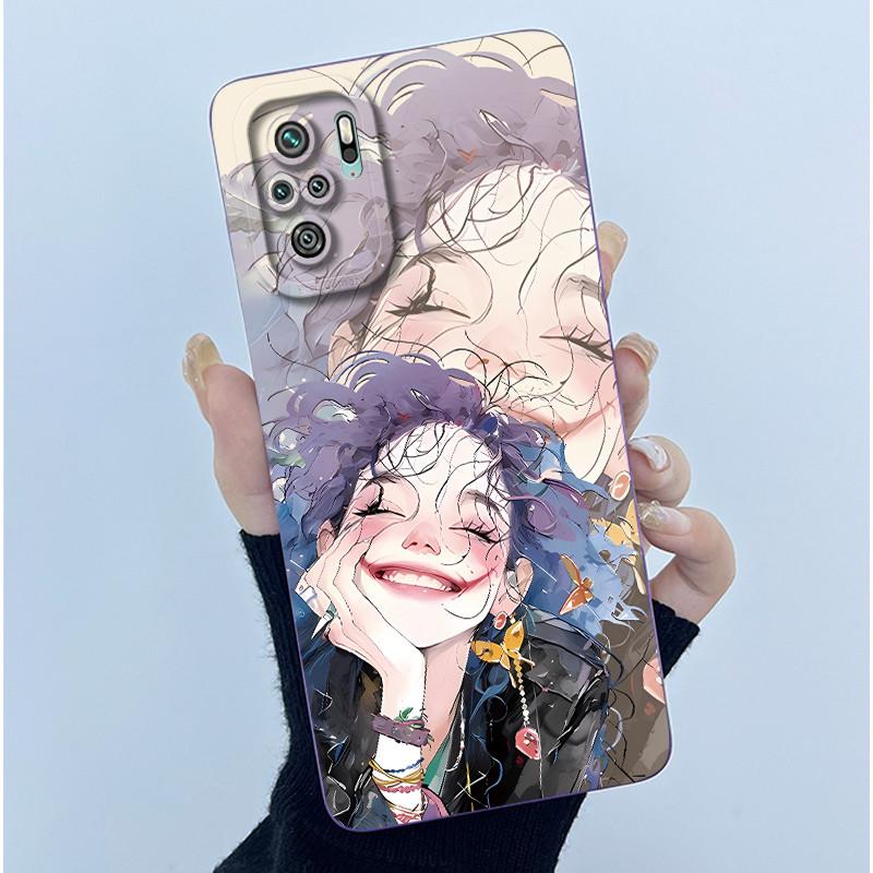 For Xiaomi Poco M5s Phone Case PocoM5s Cover Fashion Simplicity Butterfly Floral Soft Liquid Silicone Shell For Poco M 5s Fundas