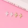 Vintage 18k Gold Plated S925 Sterling Silver Cubic Zircon Cross Pendant Charms for DIY Necklace Bracelet Earrings Jewelry Making