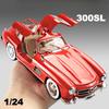 Simulation 1:24 Scale Benz 300SL Alloy Car Model With Sound Light Diecast Metal Toy Vehicle For Boy Collective Miniature Voiture