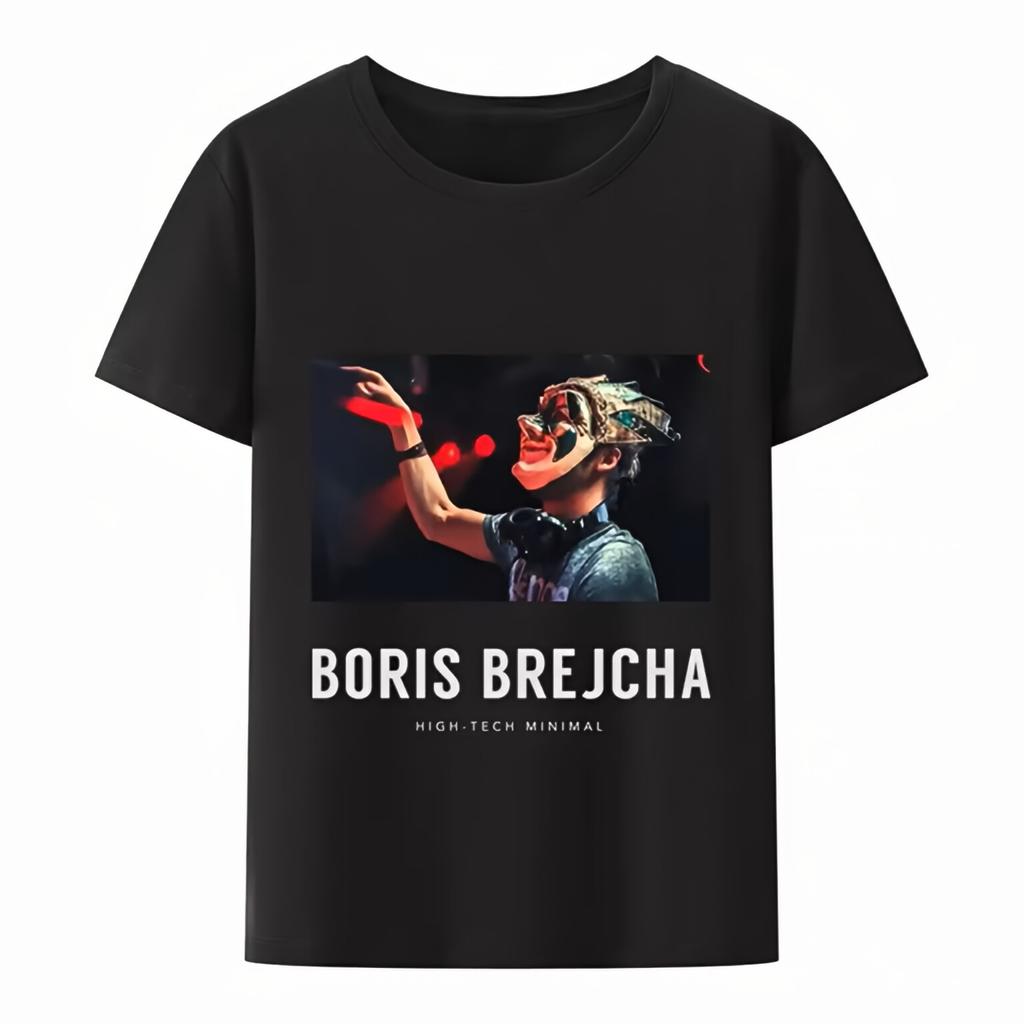 Lässiges Boris Brejcha DJ Masken T-Shirt Cooles Kurzes Herren Damen T-Shirt Männlich Hip-Hop Sommermode Hipster Ärmel Top
