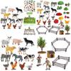 Authentic Plastic Farm Scene Animal Figurines Set With 36 Pieces For Creative Play