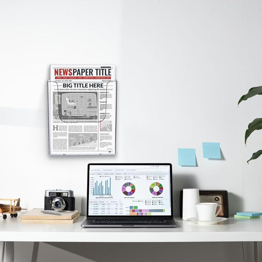 Acryl Datenregal Zeitschriftenständer Prospektständer Wandmontierter Menühalter Aktenordner