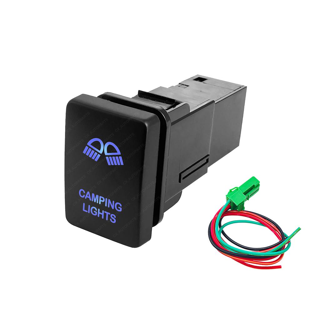 Led Fog Lights Push Switch Beacon On Off / Horn Momentary Button For Toyota PRADO Camry Altis Corolla RAV4 4Runner Highlande