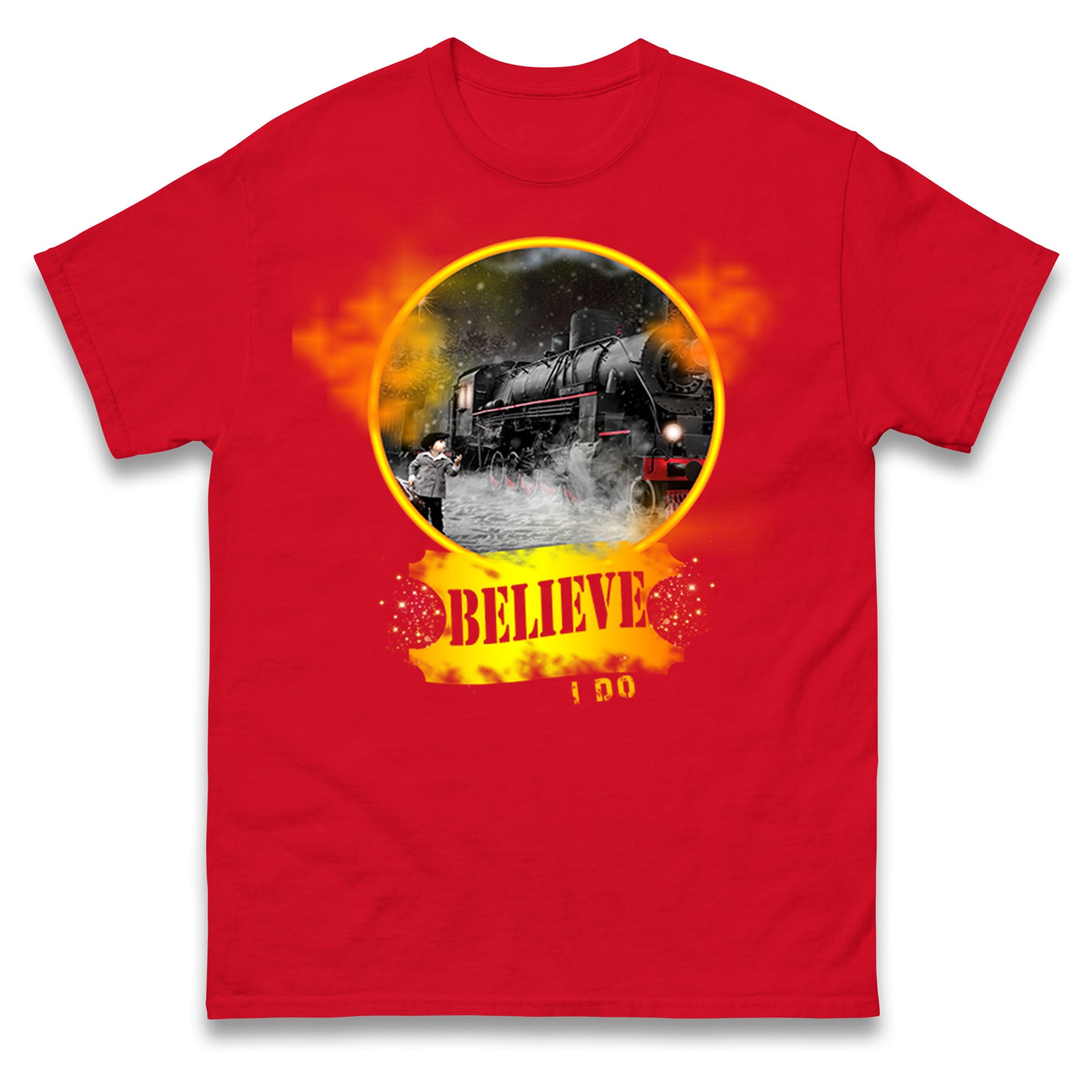 Polar Express Christmas Mens T Shirt Womens Tops Tees M