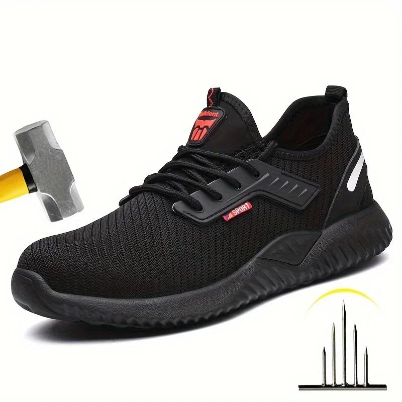 Safety Shoes Men With Steel Toe Cap Anti-smash Men Work Shoes Sneakers Light Puncture-Proof Indestructible Shoes 2026