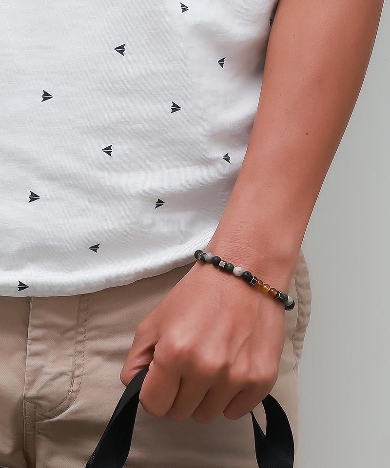 Blancier Earth Harmony Bm257B1213 Volcanic Stone Natural Gemstone Men'S Bracelet