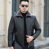 Winter Men's Motorcycle Leather Jacket Large Size Sheepskin Loose Genuine Leather Jacket Leather Jacket Dad's Clothing Plus Velvet