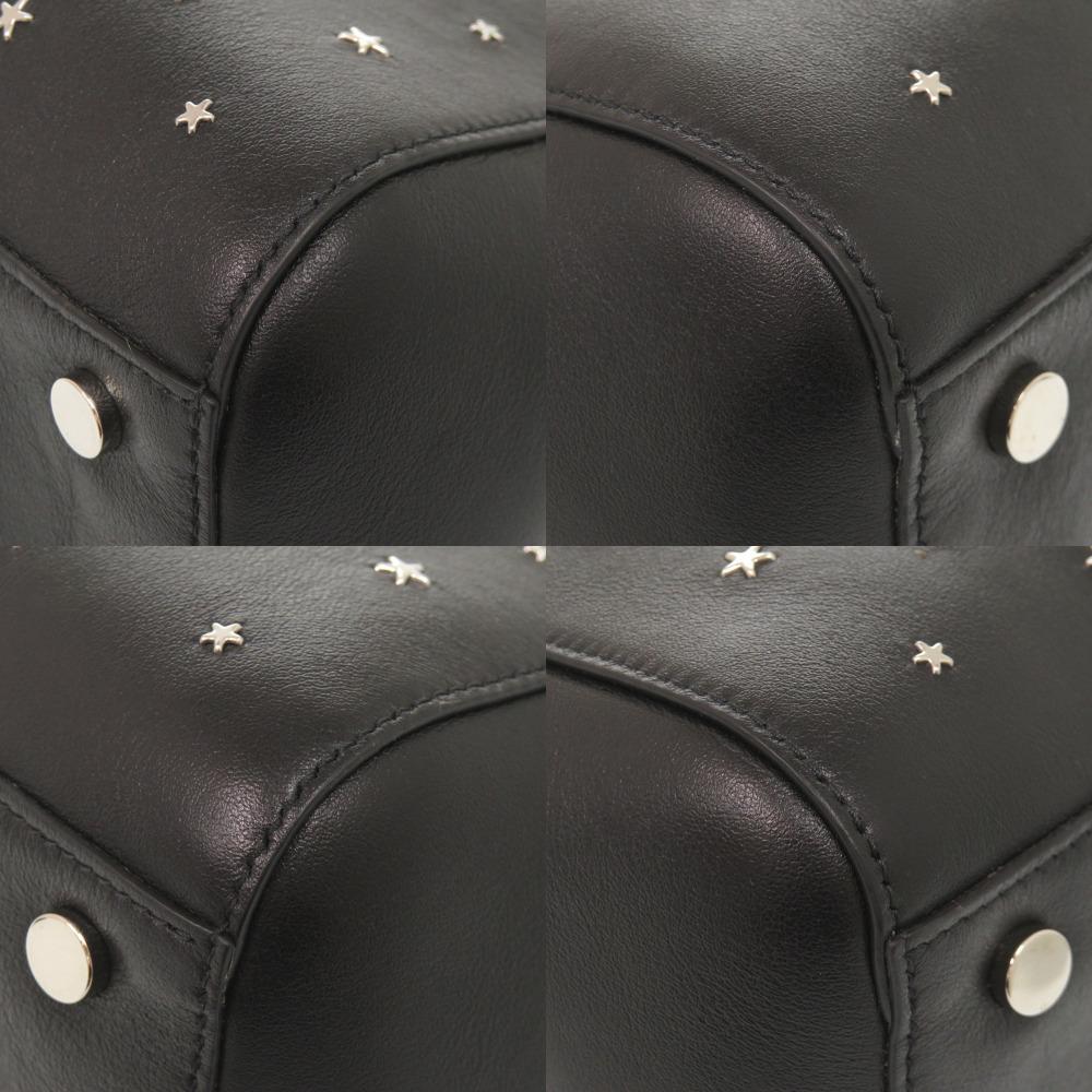 Used AUTHENTIC JIMMY CHOO 2WAY Star studs Tote Bag Black Leather