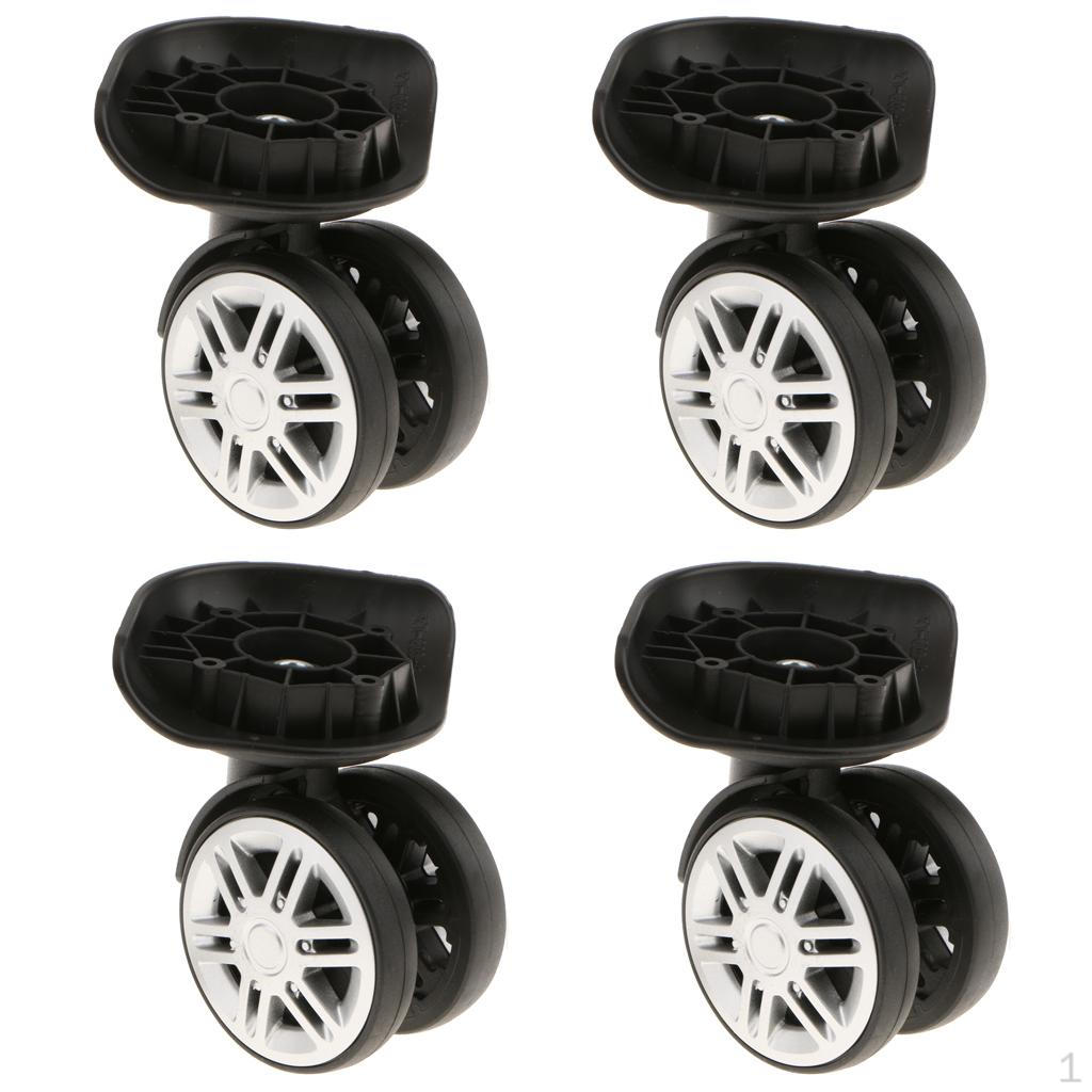 

4 Pieces Replacement Travel Luggage / Trolley Case Universal Swivel Casters Dual Roller Bearing